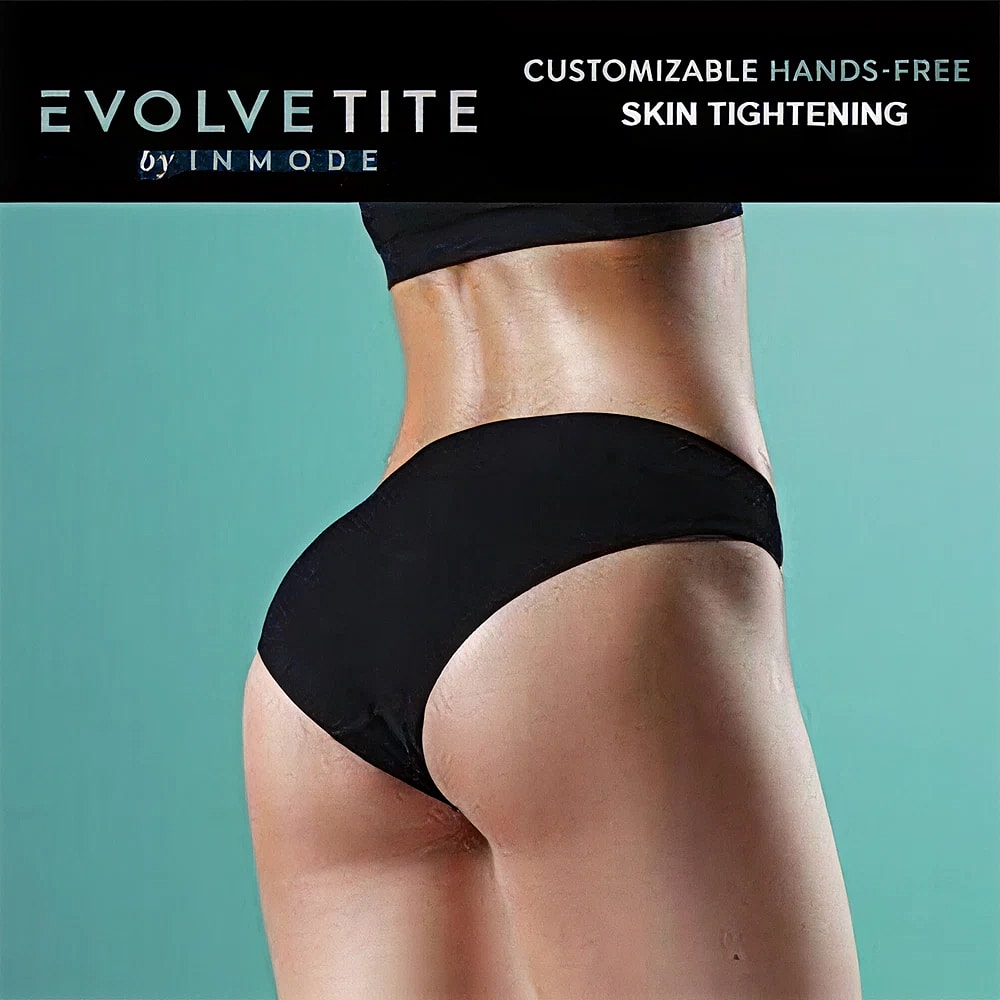 Hands-free skin tightening treatment demonstration image.