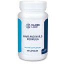 Hair and nails supplement bottle with capsules