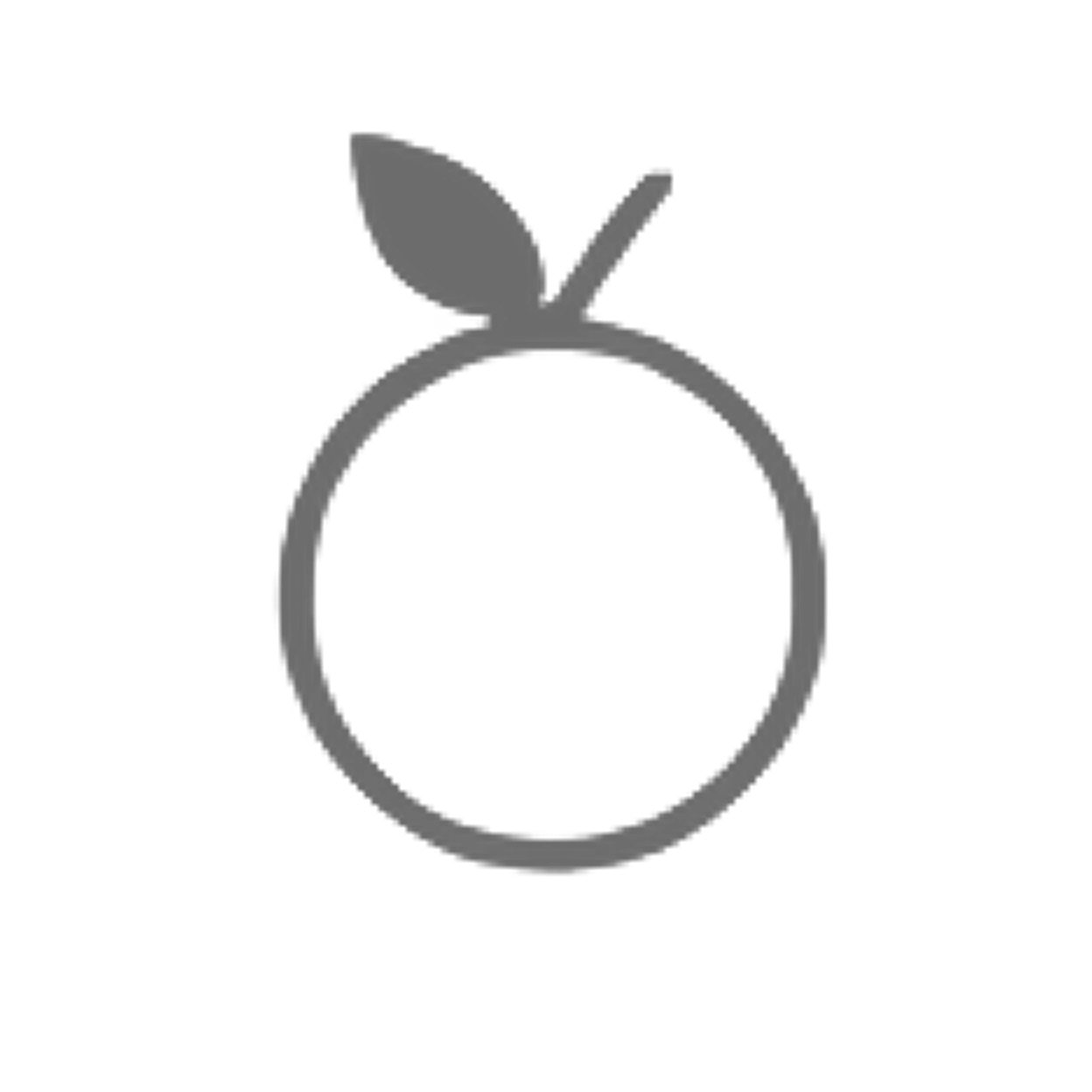 Simple orange outline with leaf illustration.